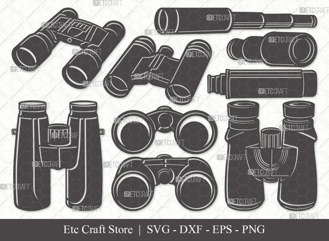 Binocular Silhouette SVG Cut File | Binocular SVG | Telescope Svg | Pocket Binoculars Svg | Antique Binoculars Svg Bundle SVG ETC Craft 