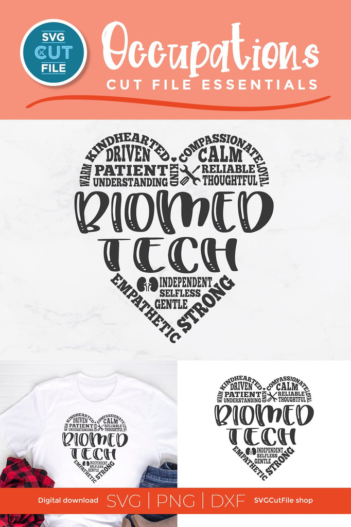 Biomed Tech svg, a BioMedical Technician svg for crafters - So Fontsy