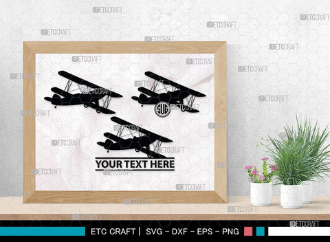 Biplane Monogram, Biplane Silhouette, Biplane SVG, Plane Svg, Aircraft Svg, Airplane Svg, SB00036 SVG ETC Craft 