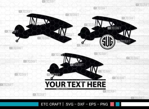 Biplane Monogram, Biplane Silhouette, Biplane SVG, Plane Svg, Aircraft Svg, Airplane Svg, SB00036 SVG ETC Craft 