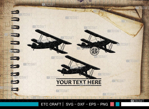 Biplane Monogram, Biplane Silhouette, Biplane SVG, Plane Svg, Aircraft Svg, Airplane Svg, SB00036 SVG ETC Craft 