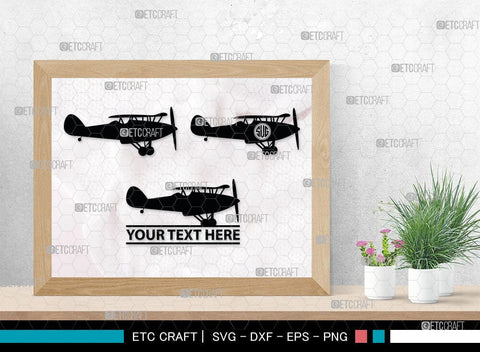 Biplane Monogram, Biplane Silhouette, Biplane SVG, Plane Svg, Aircraft Svg, Airplane Svg, SB00036 SVG ETC Craft 