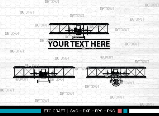Biplane Monogram, Biplane Silhouette, Biplane SVG, Plane Svg, Aircraft Svg, Airplane Svg, SB00036 SVG ETC Craft 