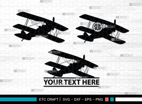 Biplane Monogram, Biplane Silhouette, Biplane SVG, Plane Svg, Aircraft Svg, Airplane Svg, SB00036 SVG ETC Craft 