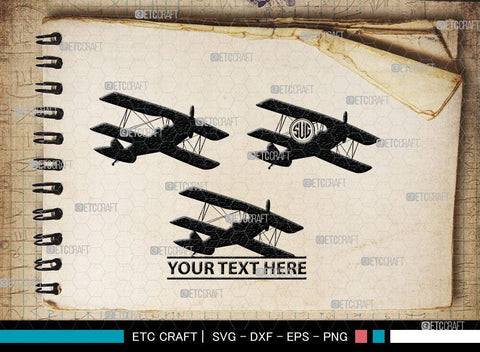 Biplane Monogram, Biplane Silhouette, Biplane SVG, Plane Svg, Aircraft Svg, Airplane Svg, SB00036 SVG ETC Craft 