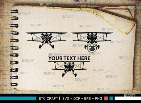 Biplane Monogram, Biplane Silhouette, Biplane SVG, Plane Svg, Aircraft Svg, Airplane Svg, SB00036 SVG ETC Craft 