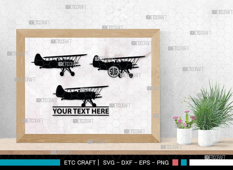 Biplane Monogram, Biplane Silhouette, Biplane SVG, Plane Svg, Aircraft Svg, Airplane Svg, SB00036 SVG ETC Craft 