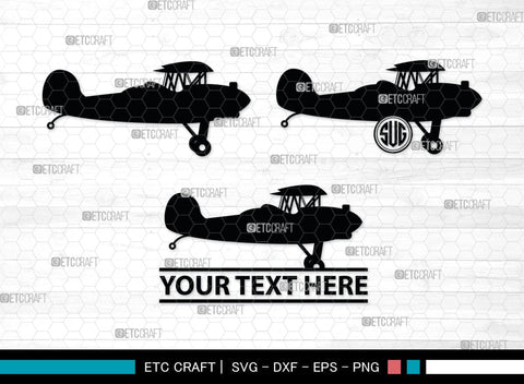 Biplane Monogram, Biplane Silhouette, Biplane SVG, Plane Svg, Aircraft Svg, Airplane Svg, SB00036 SVG ETC Craft 