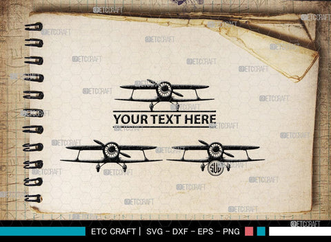 Biplane Monogram, Biplane Silhouette, Biplane SVG, Plane Svg, Aircraft Svg, Airplane Svg, SB00036 SVG ETC Craft 