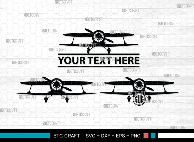 Biplane Monogram, Biplane Silhouette, Biplane SVG, Plane Svg, Aircraft Svg, Airplane Svg, SB00036 SVG ETC Craft 