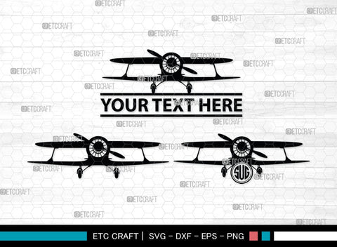 Biplane Monogram, Biplane Silhouette, Biplane SVG, Plane Svg, Aircraft Svg, Airplane Svg, SB00036 SVG ETC Craft 