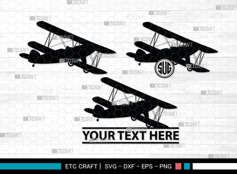 Biplane Monogram, Biplane Silhouette, Biplane SVG, Plane Svg, Aircraft Svg, Airplane Svg, SB00036 SVG ETC Craft 