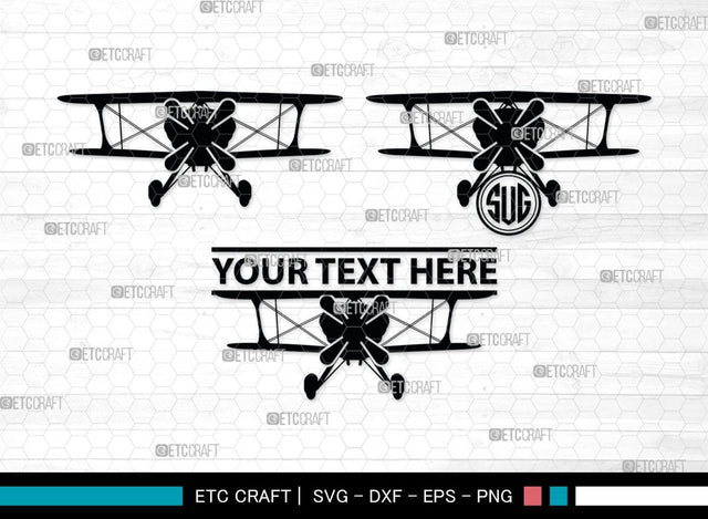 Biplane Monogram, Biplane Silhouette, Biplane SVG, Plane Svg, Aircraft Svg, Airplane Svg, SB00036 SVG ETC Craft 