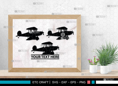 Biplane Monogram, Biplane Silhouette, Biplane SVG, Plane Svg, Aircraft Svg, Airplane Svg, SB00036 SVG ETC Craft 