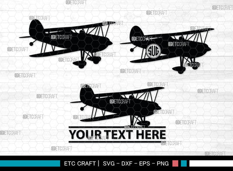 Biplane Monogram, Biplane Silhouette, Biplane SVG, Plane Svg, Aircraft Svg, Airplane Svg, SB00036 SVG ETC Craft 