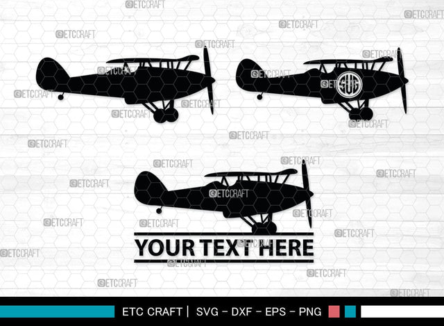 Biplane Monogram, Biplane Silhouette, Biplane SVG, Plane Svg, Aircraft Svg, Airplane Svg, SB00036 SVG ETC Craft 