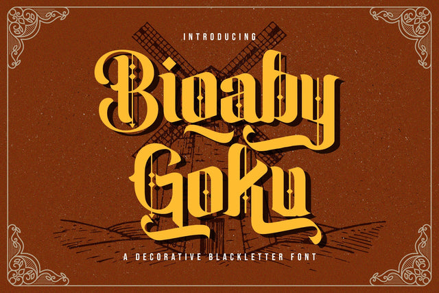 Biqaby Goku - Blackletter Font Font StringLabs 