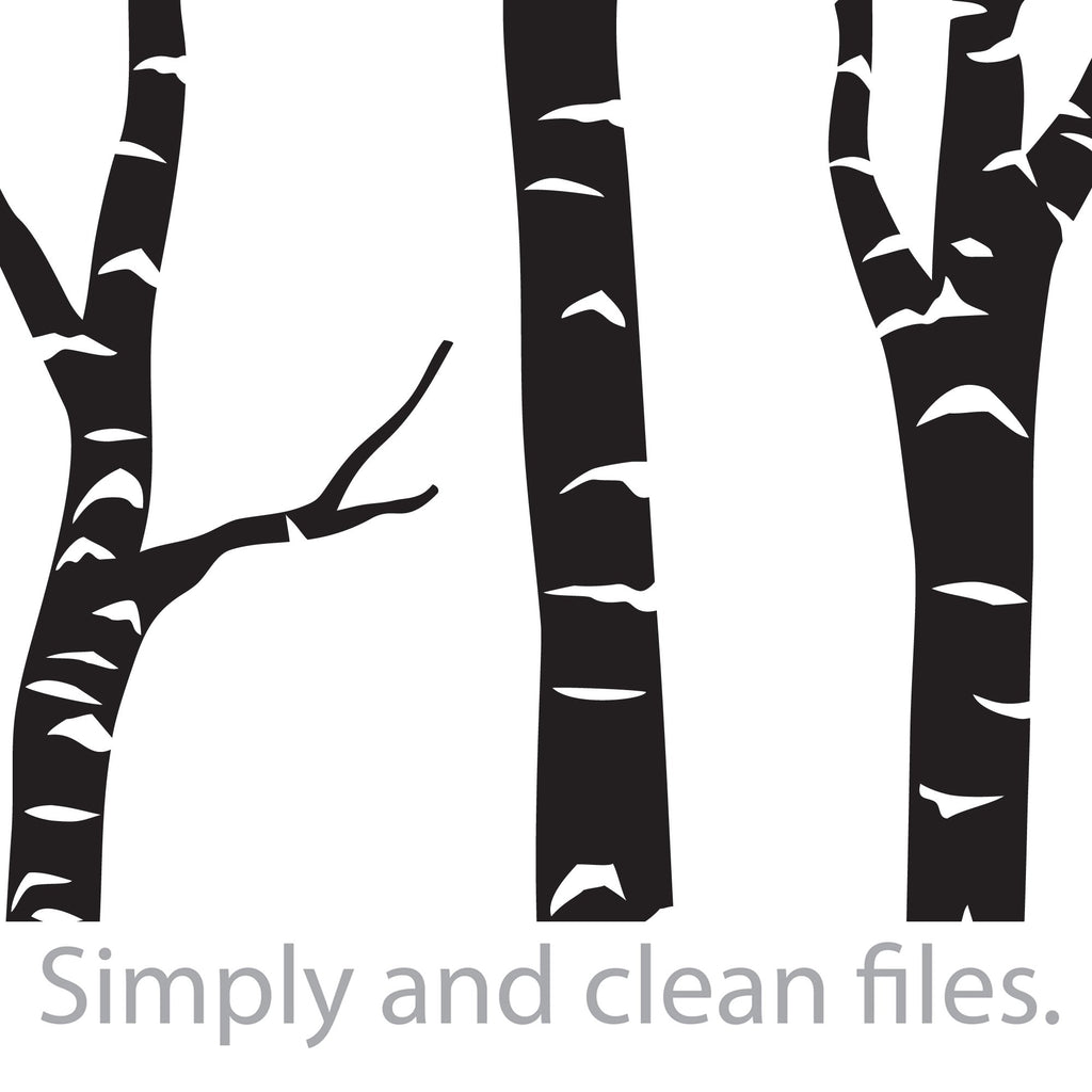 Birch Tree Forest. Cut Files For Cricut. Clip Art Silhouettes (Eps, Svg,  Pdf, Png, Dxf, Jpeg). - So Fontsy