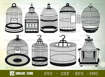 Bird Cage SVG Bundle, Cage Silhouette, Bird Home Svg, Bird House Svg, Dove Cage Svg, SVG Unique Zone 
