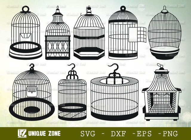 Bird Cage SVG Bundle, Cage Silhouette, Bird Home Svg, Bird House Svg, Dove Cage Svg, SVG Unique Zone 