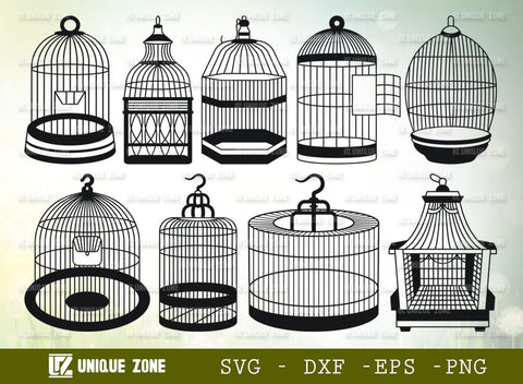 Bird Cage SVG Bundle, Cage Silhouette, Bird Home Svg, Bird House Svg, Dove Cage Svg, SVG Unique Zone 