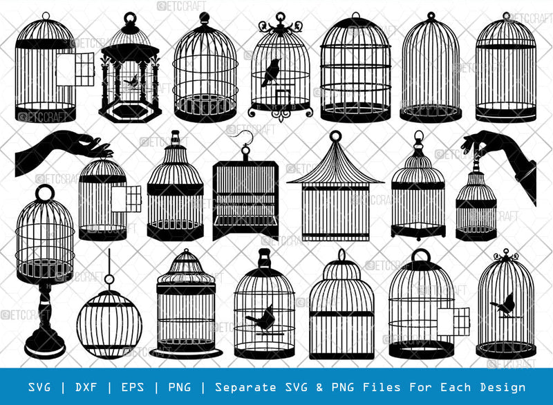 Bird Cage SVG, Cage Silhouette, Bird Home Svg, Bird House Svg, Canary Svg, Dove Cage Svg, Dove Svg, Cage Bundle SVG ETC Craft 