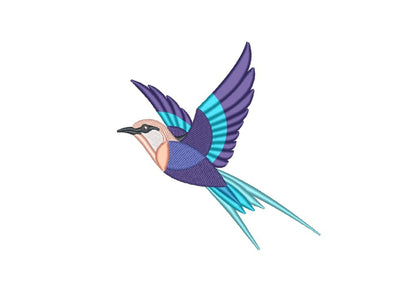 Bird Embroidery Design, Indian Roller Bird Embroidery, 2 sizes, 4x4 inch hoop, 5x5 inch hoop Embroidery/Applique DESIGNS Nino Nadaraia 