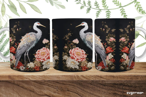 Bird Embroidery Mug | 11 oz | Sublimation SVG SvgOcean 