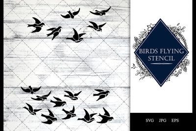 Bird Flying Stencil Vector SVG SVG Loveleen Kaur 