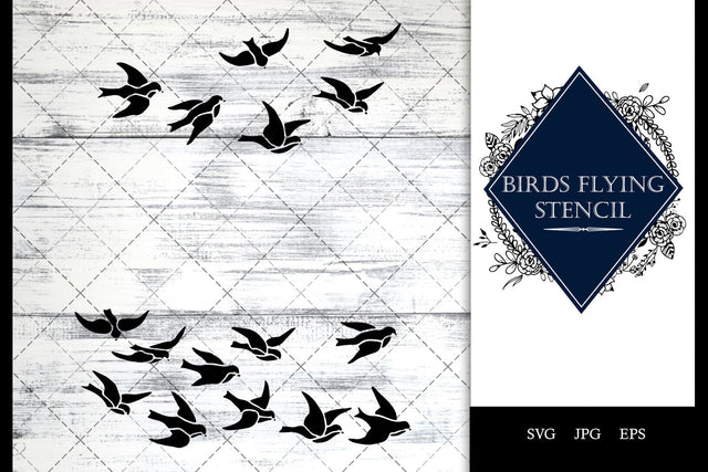 Bird Flying Stencil Vector SVG SVG Loveleen Kaur 