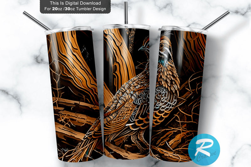 Bird Foal Hunting Camo Pheasant Hunt 20 oz / 30 oz Tumbler PNG Sublimation Regulrcrative 