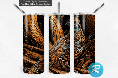 Bird Foal Hunting Camo Pheasant Hunt 20 oz / 30 oz Tumbler PNG Sublimation Regulrcrative 