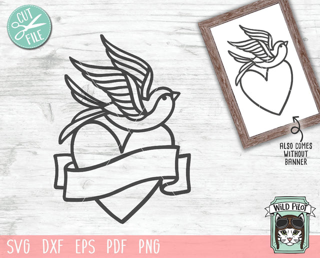Bird Heart SVG Cut File SVG Wild Pilot 