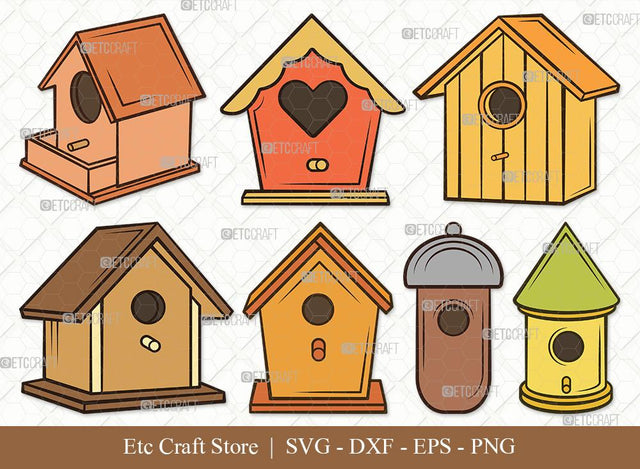 Bird House Clipart SVG Cut File | Bird Home Svg | Nesting Box Svg | Nest House Svg | Wooden Bird Houses Svg | Bird House Svg Bundle SVG ETC Craft 