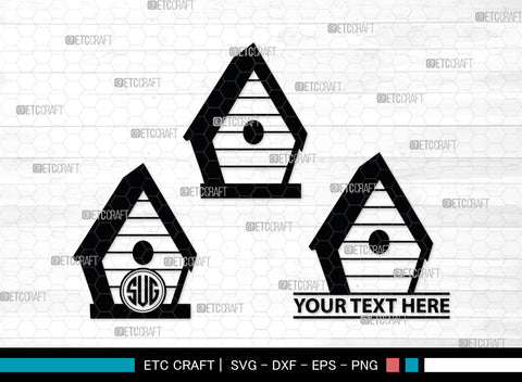 Bird House Monogram, Bird House Silhouette, Bird House SVG, Nest Svg, Wildlife Svg, Bird Lover Svg, Nest House, SB00014 SVG ETC Craft 