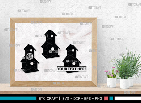 Bird House Monogram, Bird House Silhouette, Bird House SVG, Nest Svg, Wildlife Svg, Bird Lover Svg, Nest House, SB00014 SVG ETC Craft 