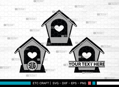 Bird House Monogram, Bird House Silhouette, Bird House SVG, Nest Svg, Wildlife Svg, Bird Lover Svg, Nest House, SB00014 SVG ETC Craft 
