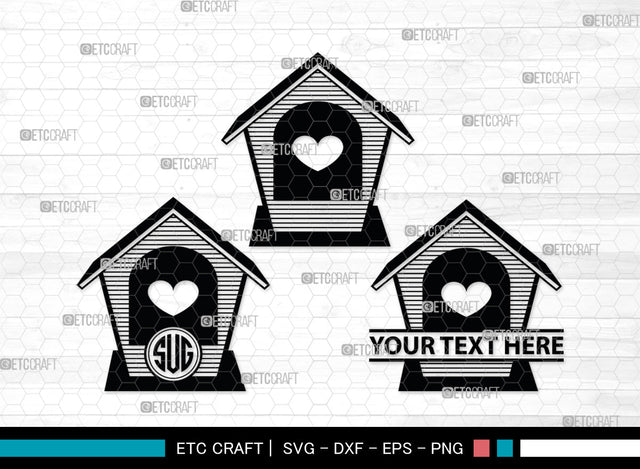 Bird House Monogram, Bird House Silhouette, Bird House SVG, Nest Svg, Wildlife Svg, Bird Lover Svg, Nest House, SB00014 SVG ETC Craft 