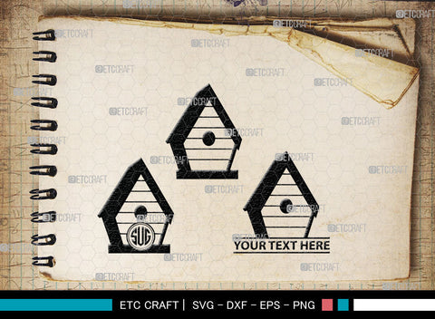 Bird House Monogram, Bird House Silhouette, Bird House SVG, Nest Svg, Wildlife Svg, Bird Lover Svg, Nest House, SB00014 SVG ETC Craft 