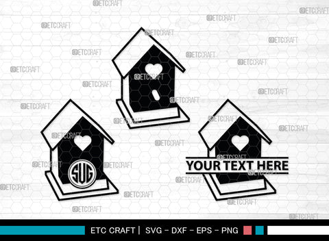 Bird House Monogram, Bird House Silhouette, Bird House SVG, Nest Svg, Wildlife Svg, Bird Lover Svg, Nest House, SB00014 SVG ETC Craft 