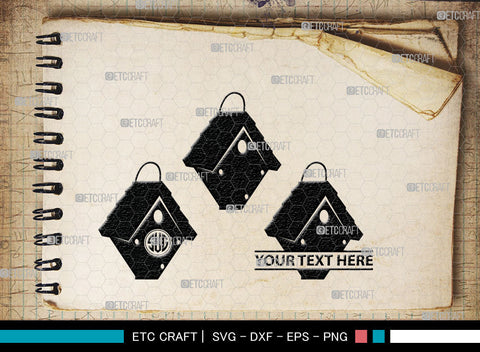 Bird House Monogram, Bird House Silhouette, Bird House SVG, Nest Svg, Wildlife Svg, Bird Lover Svg, Nest House, SB00014 SVG ETC Craft 