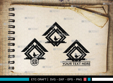 Bird House Monogram, Bird House Silhouette, Bird House SVG, Nest Svg, Wildlife Svg, Bird Lover Svg, Nest House, SB00014 SVG ETC Craft 