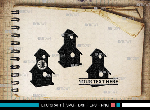 Bird House Monogram, Bird House Silhouette, Bird House SVG, Nest Svg, Wildlife Svg, Bird Lover Svg, Nest House, SB00014 SVG ETC Craft 
