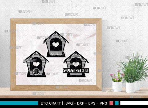 Bird House Monogram, Bird House Silhouette, Bird House SVG, Nest Svg, Wildlife Svg, Bird Lover Svg, Nest House, SB00014 SVG ETC Craft 