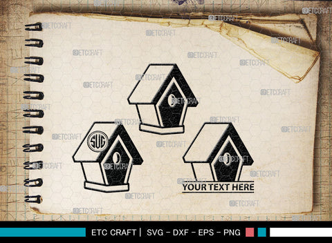 Bird House Monogram, Bird House Silhouette, Bird House SVG, Nest Svg, Wildlife Svg, Bird Lover Svg, Nest House, SB00014 SVG ETC Craft 