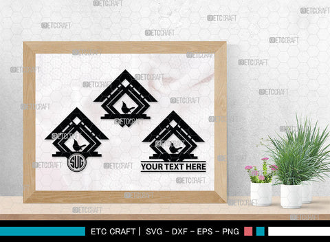 Bird House Monogram, Bird House Silhouette, Bird House SVG, Nest Svg, Wildlife Svg, Bird Lover Svg, Nest House, SB00014 SVG ETC Craft 