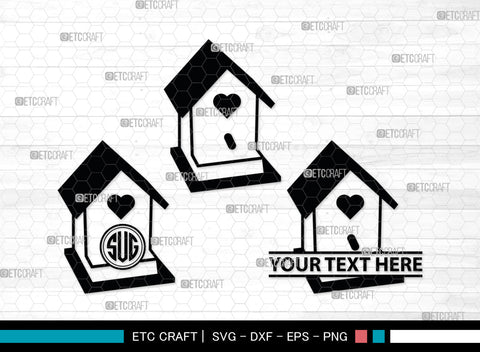 Bird House Monogram, Bird House Silhouette, Bird House SVG, Nest Svg, Wildlife Svg, Bird Lover Svg, Nest House, SB00014 SVG ETC Craft 