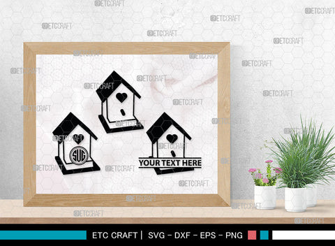Bird House Monogram, Bird House Silhouette, Bird House SVG, Nest Svg, Wildlife Svg, Bird Lover Svg, Nest House, SB00014 SVG ETC Craft 