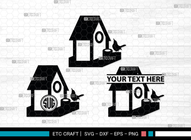 Bird House Monogram, Bird House Silhouette, Bird House SVG, Nest Svg, Wildlife Svg, Bird Lover Svg, Nest House, SB00014 SVG ETC Craft 