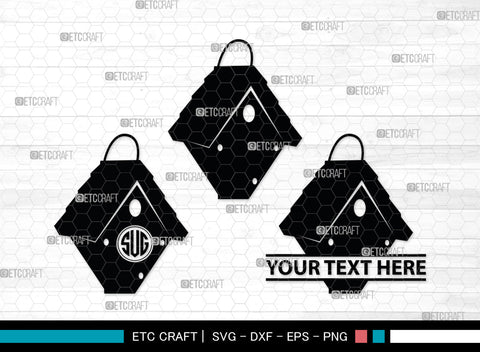 Bird House Monogram, Bird House Silhouette, Bird House SVG, Nest Svg, Wildlife Svg, Bird Lover Svg, Nest House, SB00014 SVG ETC Craft 